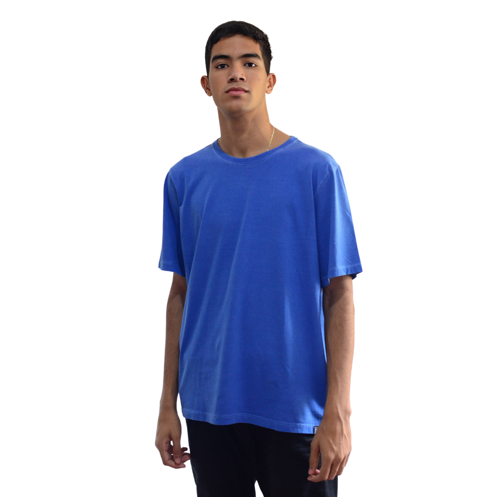 Camiseta Masculina Básica Estonada Azul Royal | 100% Algodão Nacional