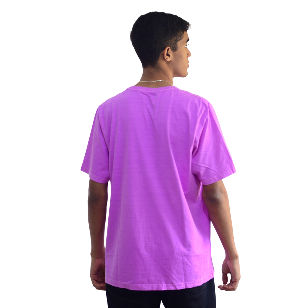Camiseta Masculina Básica Estonada Lilás | 100% Algodão Nacional