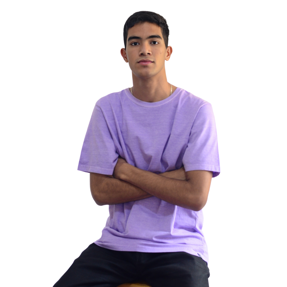 Camiseta Masculina Básica Estonada Roxo Claro | 100% Algodão 30.1 Penteado | Basic Clothes